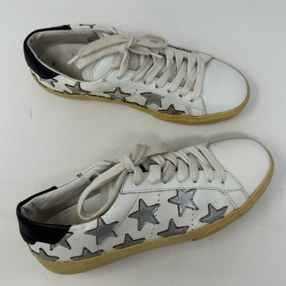 Authentic Saint Laurent COURT CLASSIC STAR Low Top Sneakers Size 36